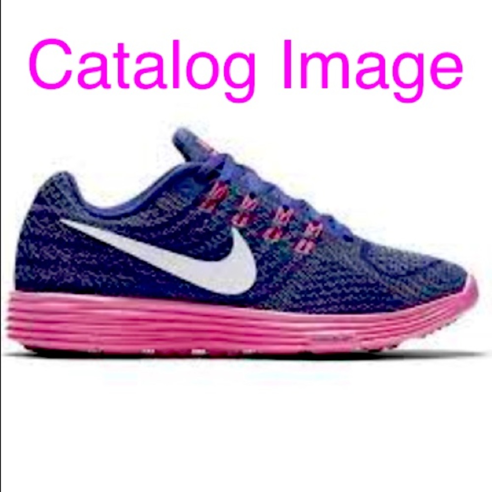 Nike navy and hot pink running shoes
